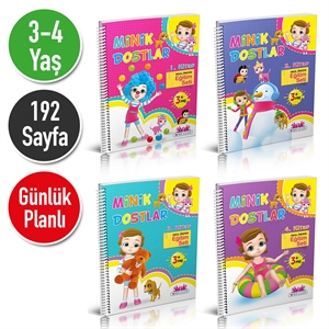 Minik Dostlar 3-4 Yaş Okul Öncesi Eğitim Seti (4 Kitap)