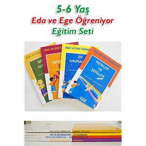 5-6 Yaş Çocuklara Eda ve Ege Öğreniyor Eğitim Seti (4 Kitap)
