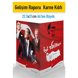 Atatürk ve Bayrak Gelişim Temalı Raporu ve Karne Kılıfı A4